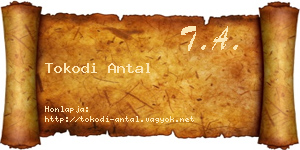 Tokodi Antal névjegykártya